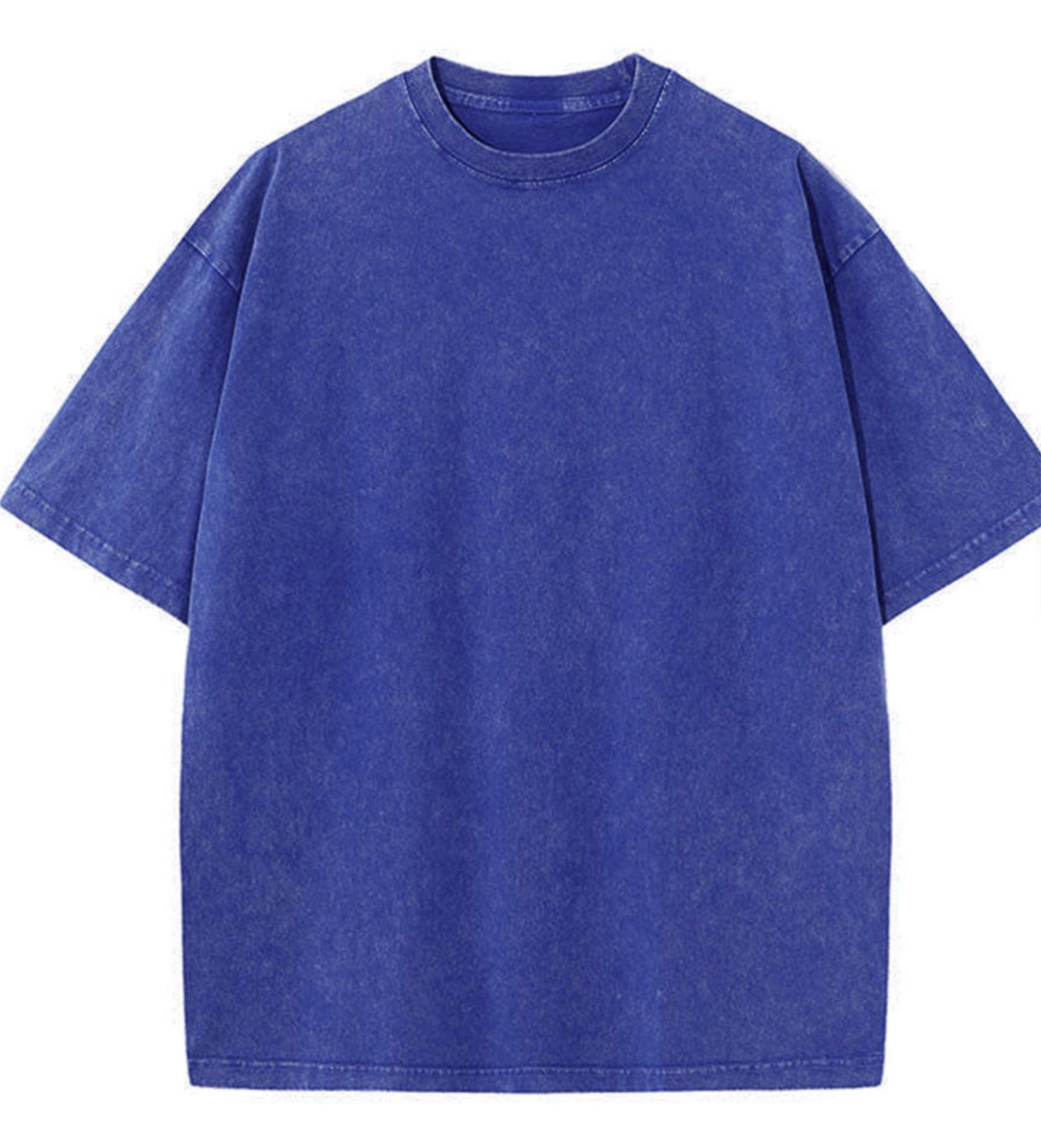 Oversized Washed Tee — Cobalt Blue