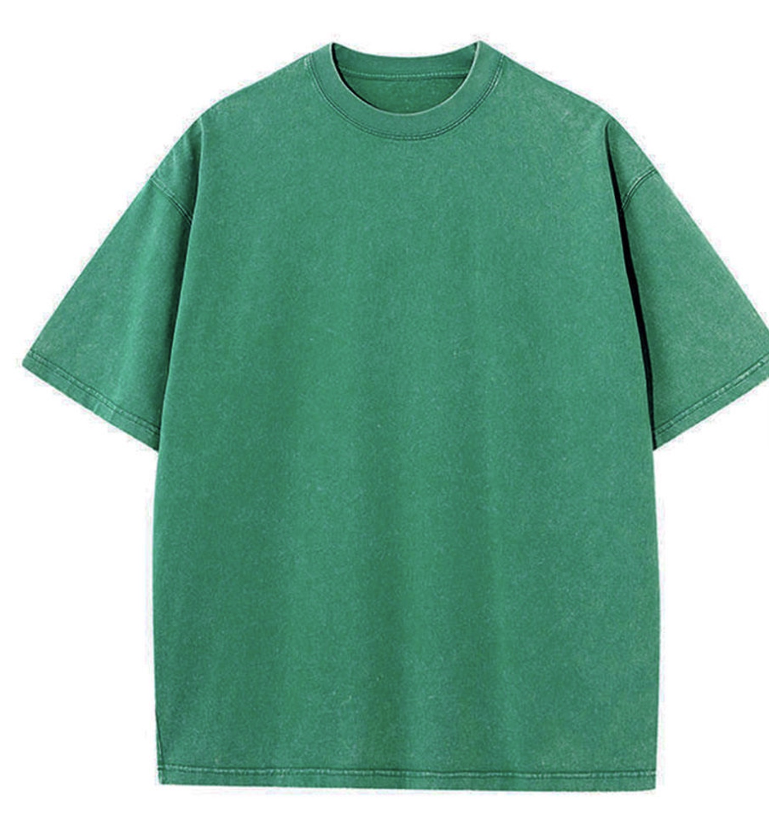 Oversized Washed Tee — Forest Green